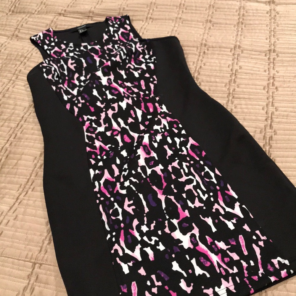 Forever 21 dress, black with pattern, S